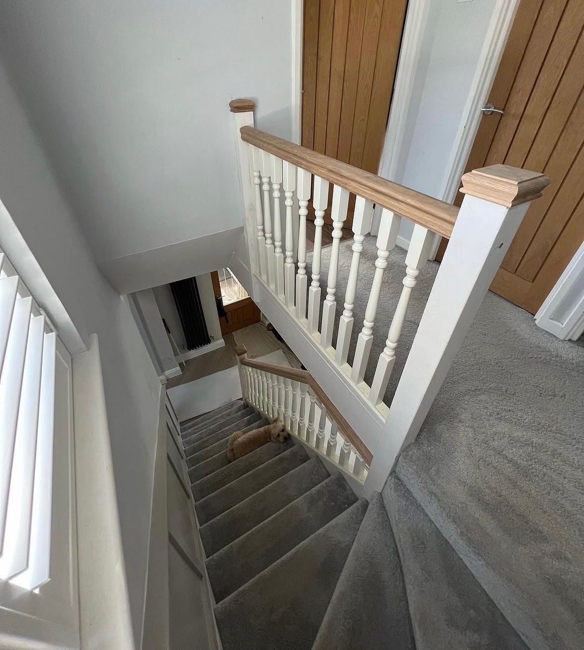 White painted staircase and balustrade